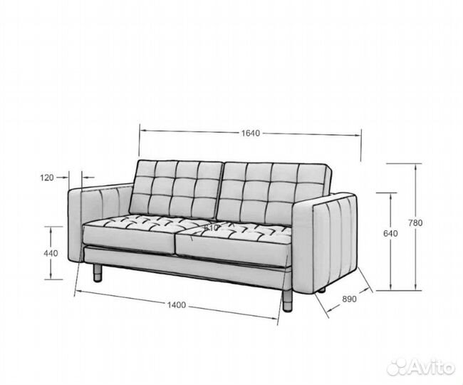 Кожаный диван IKEA