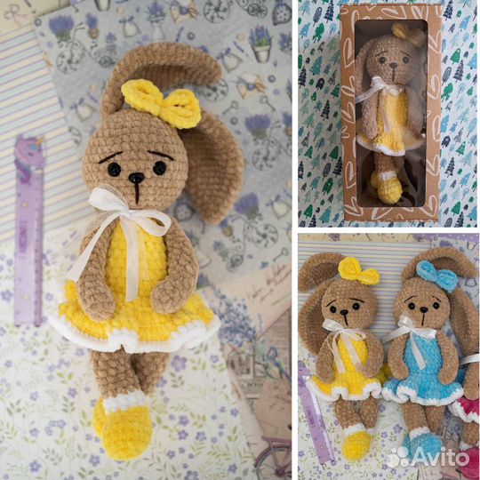 Вязаные игрушки. Зайчик