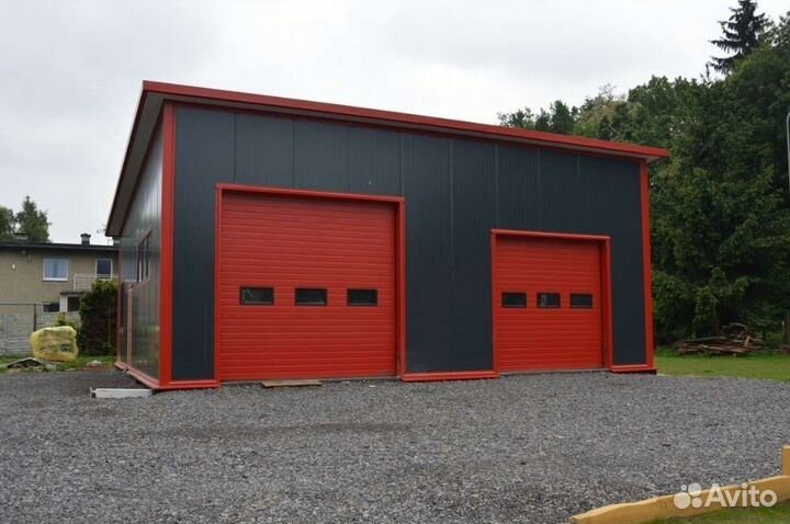 Ангар из сэндвич-панелей автомойка сто
