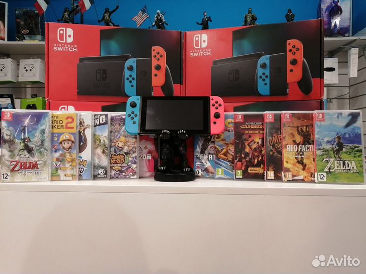Nintendo Switch + большой выбор картриджей