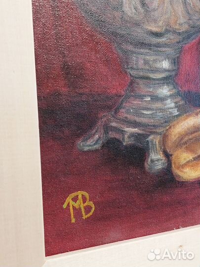 Картина маслом на холсте Чай с баранками