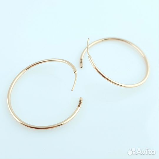 Серьги конго из красного золота