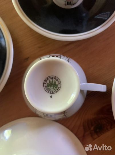 Сервиз кофейный Freiberger гдр костяной