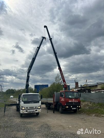 Аренда и услуги манипулятора, стрела 3 т, борт 5 т, 5.7 м