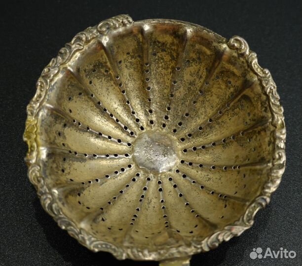 Ситечко компотная ложка серебро 84 пробы 19 век