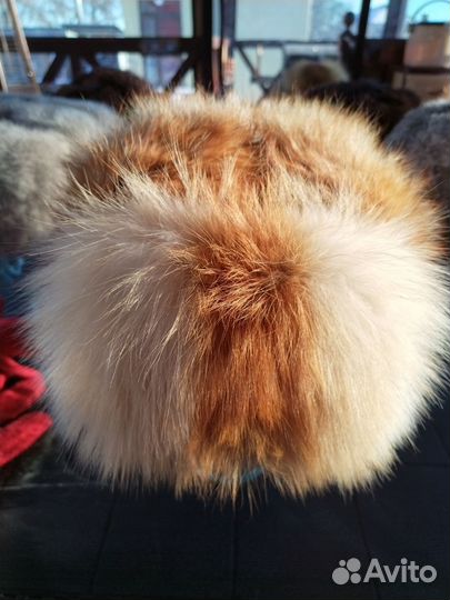 Шапка унисекс обманка из меха рыжей лисы размер 54