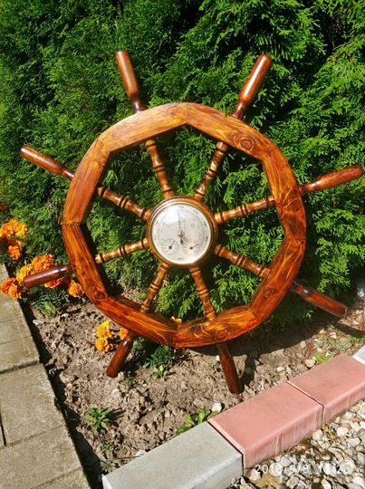 Штурвал-часы с барометром, термометром и гигрометр