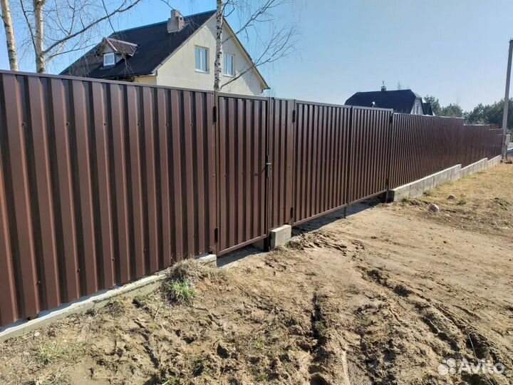 Забор из профнастила / монтаж и установка