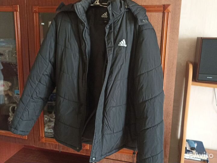 Пуховик зимний мужской adidas чёрный