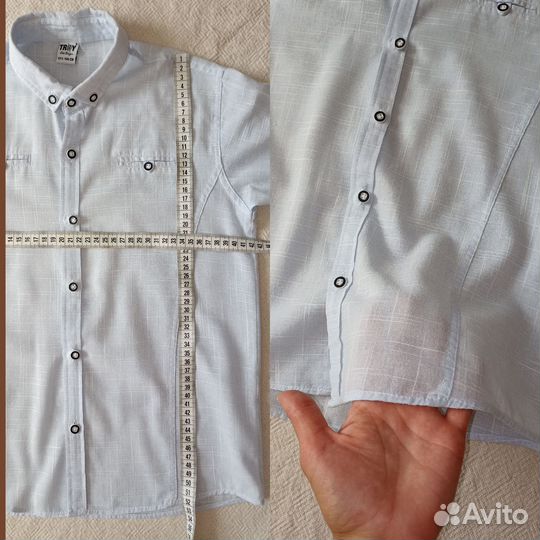 Рубашки школьные, лонг 134-140, 122