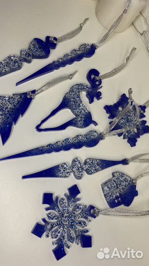 Елочные игрушки из эпоксидной смолы