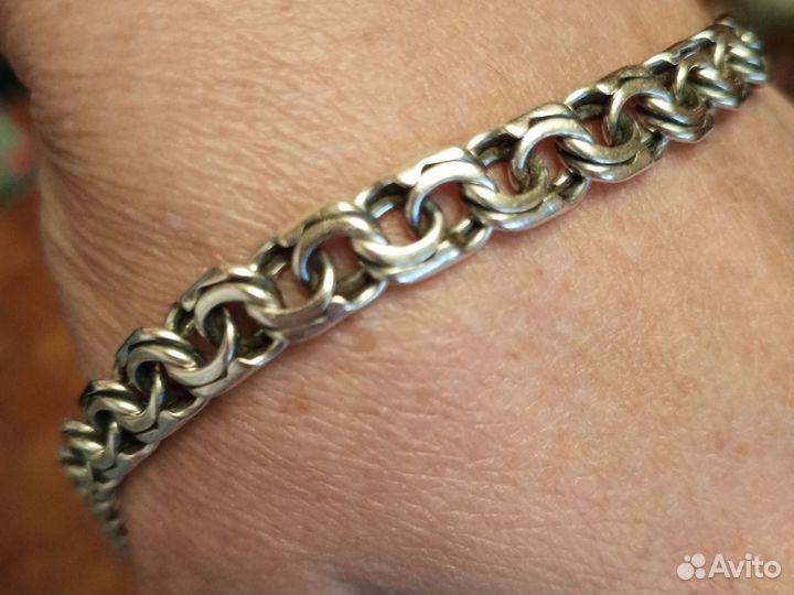 Серебряный браслет бисмарк