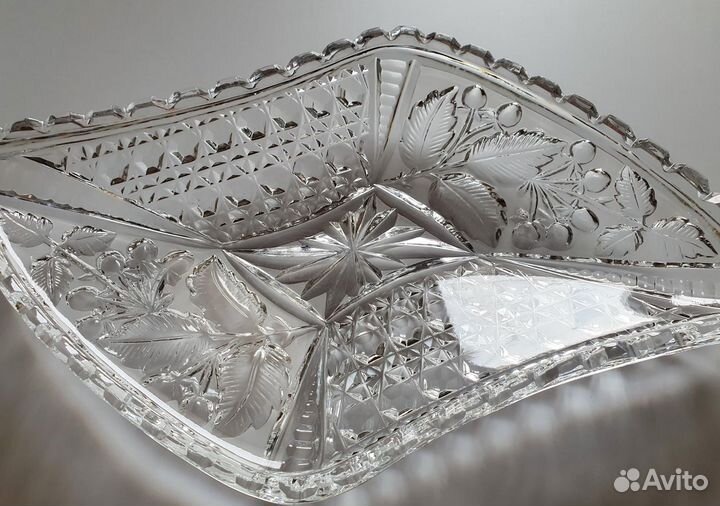 Чаша хрусталь СССР, конфетница, бутербродница