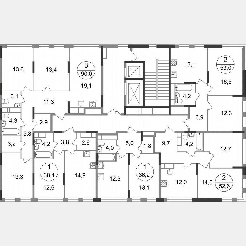 2-к. квартира, 52,6 м², 17/17 эт.