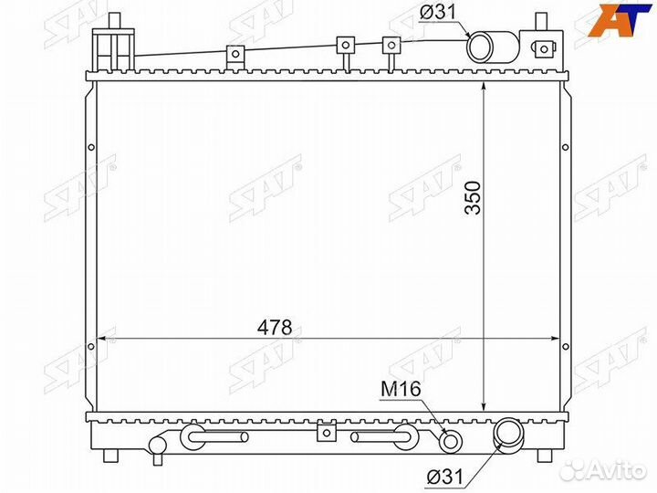Радиатор Toyota Probox 02-14 Vitz 99-05 bB 00-05 Echo 99-05