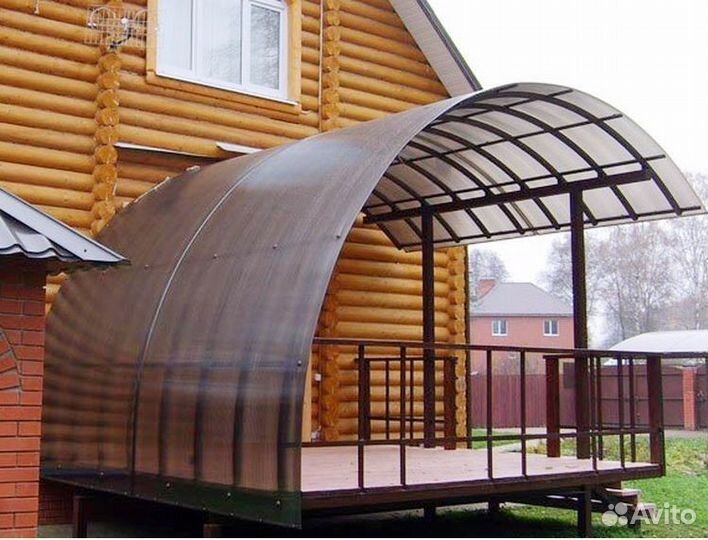 Сотовый поликарбонат для теплиц, 2.1х6 м, бронза
