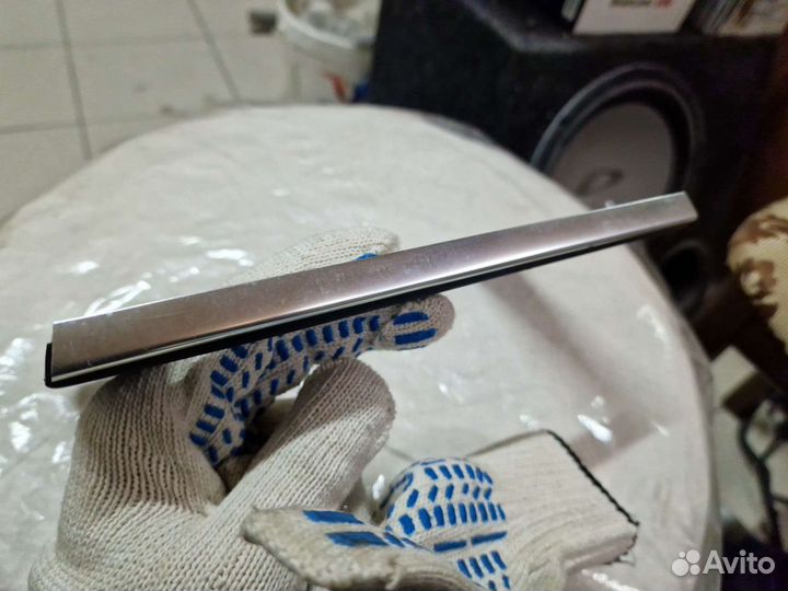 Рамка под 2din магнитолу с хромом на Ауди А4 Б6/Б7