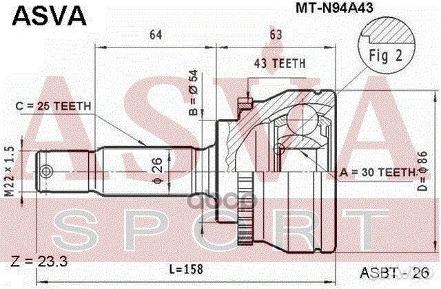 ШРУС MTN94A43 asva