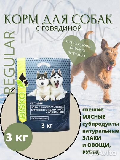 Регуляр Биско с говядиной для собак