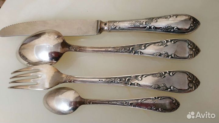 Столовые приборы на 12 персон мельхиор