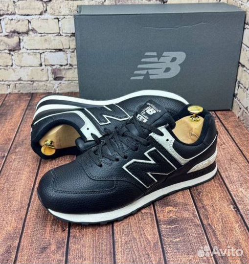 Кроссовки new balance 574 кожаные