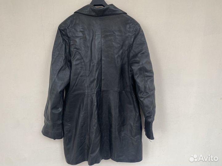 Плащ черный кожаный 48 50 размер