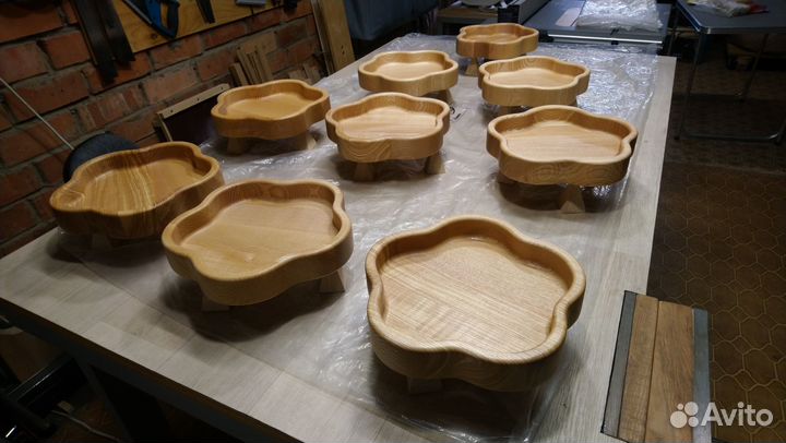 Менажница, чаша, подносик из массива ясеня