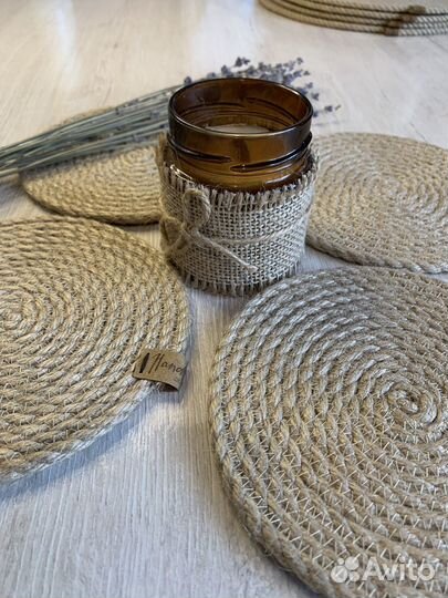 Салфетки подставки из Джута d15