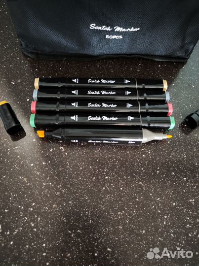 Маркеры, фломастеры для скетчинга, 80 шт. Новые