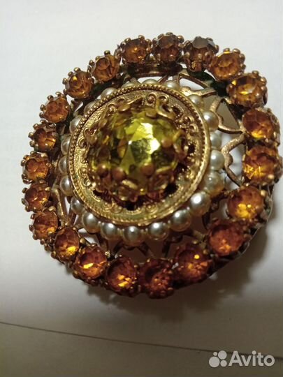 Брошь винтажная чехия