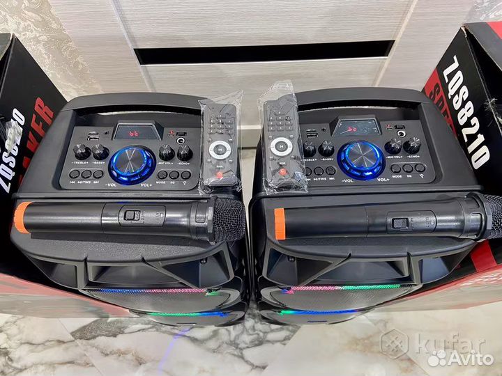 Блютуз колонка большая с беспроводным микрофоном