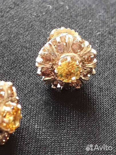 Пуссеты:сапфиры,бр-ты,3,24г,серт. МГУ