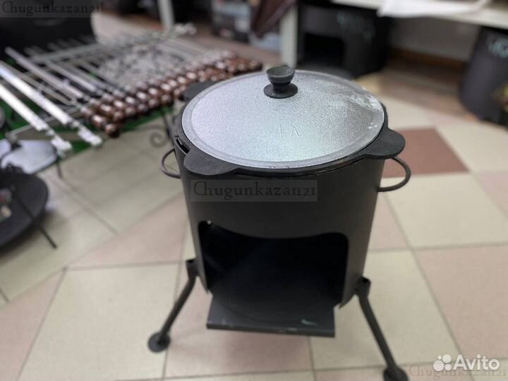 Казан чугунный и печь