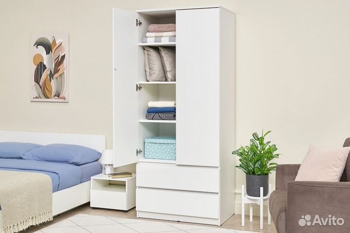 Шкаф белый Симпл (80 см)