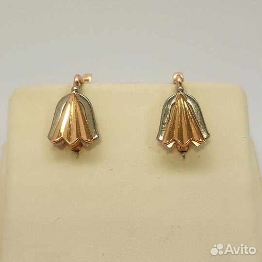 Золотые серьги СССР 583 вес 3,57