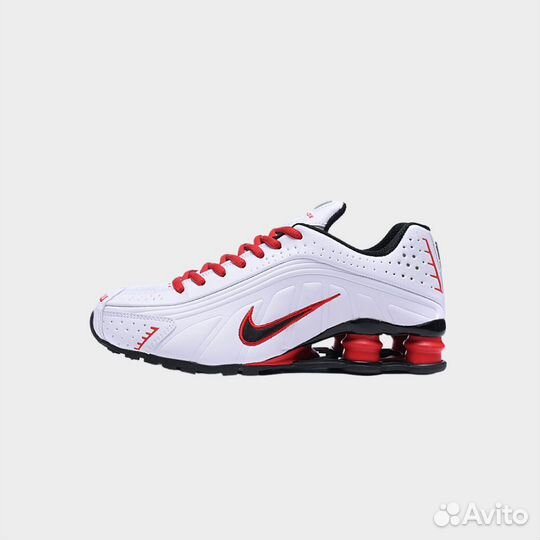 Кроссовки Nike shox R4 белые яч444
