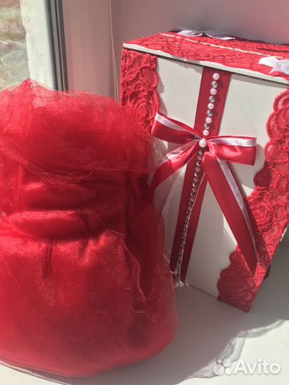 Свадебный сундук + фатин на капот автомобиля в