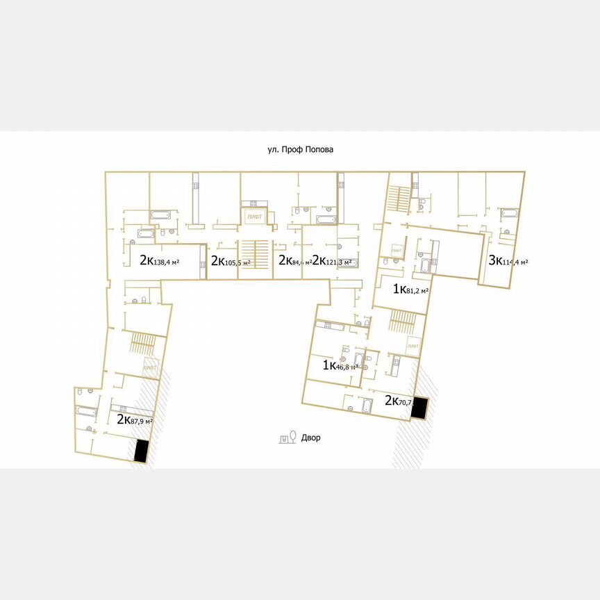 2-к. квартира, 88,7 м², 5/8 эт.