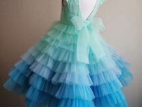 Платье с мятно-голубым градиентом