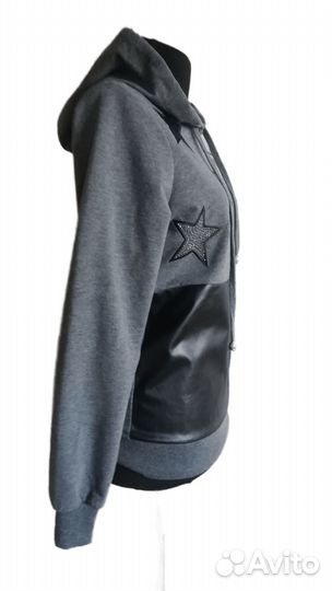 Philipp plein худи серый хлопок S, 44