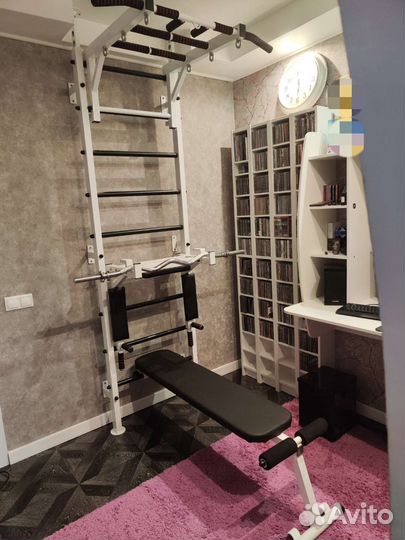 Шведская стенка с турником, брусьями и скамейкой