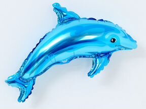 Шар фольгированный 14" «Дельфин голубой», 5 шт