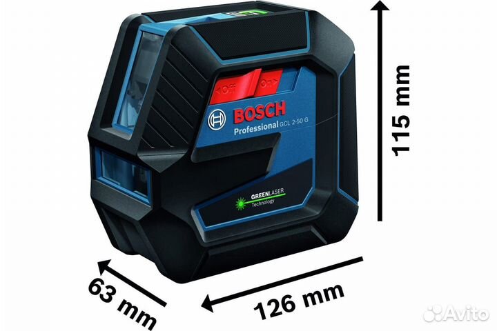 Комби-лазер Bosch GCL 2-50 G + RM10 0601066M00