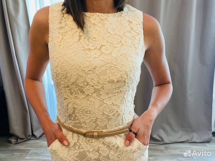 Изысканное платье на выпускной (гипюр) р. 42