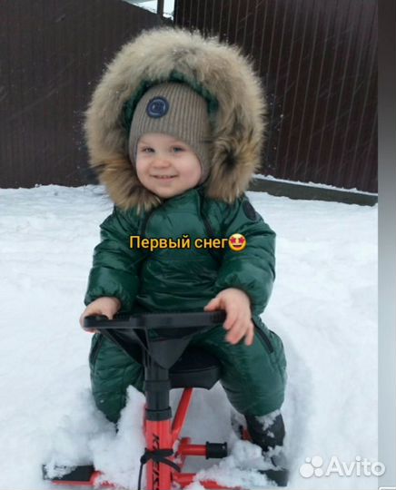 Зимний комбинезон92р+подарок шапка