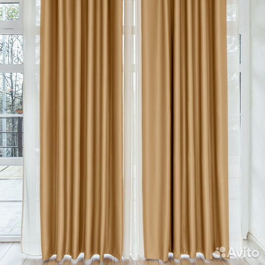 Комплект портьер блэкаут Марсель Карри шторы