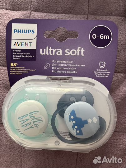 Соска пустышка avent 0 6