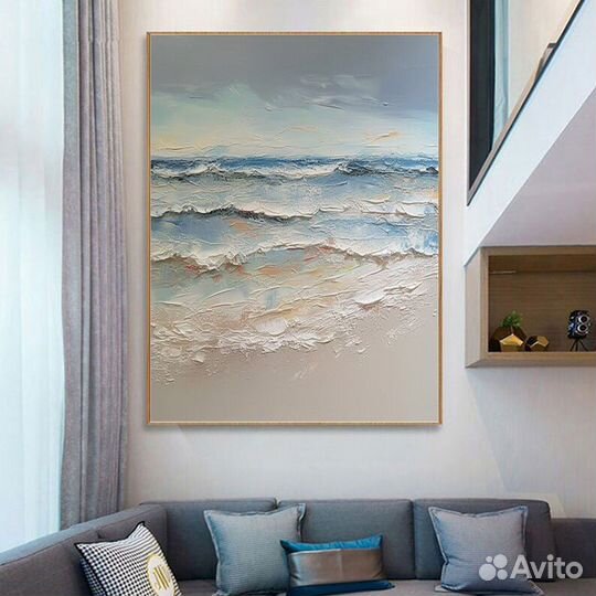 Интерьерная картина маслом фактурная Море
