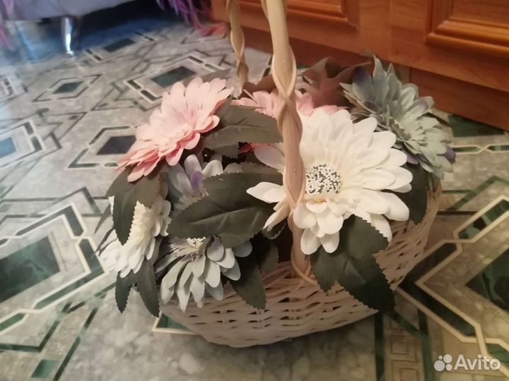 Декор, корзинки с цветами, кашпо, цветы иск