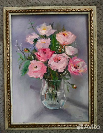 Розы картина маслом. Цветочная живопись